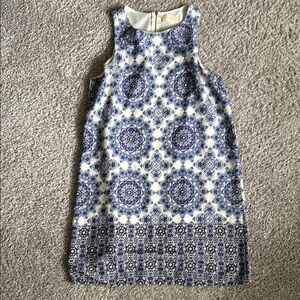 EVERLY - blue & white dress